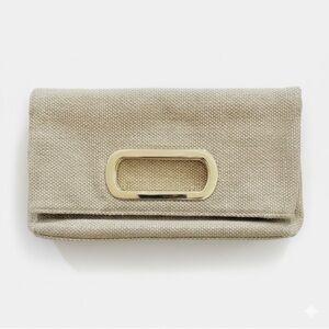 Banana Republic Gold Textured Foldover Clutch
